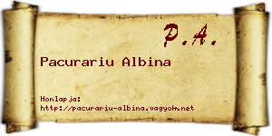 Pacurariu Albina névjegykártya